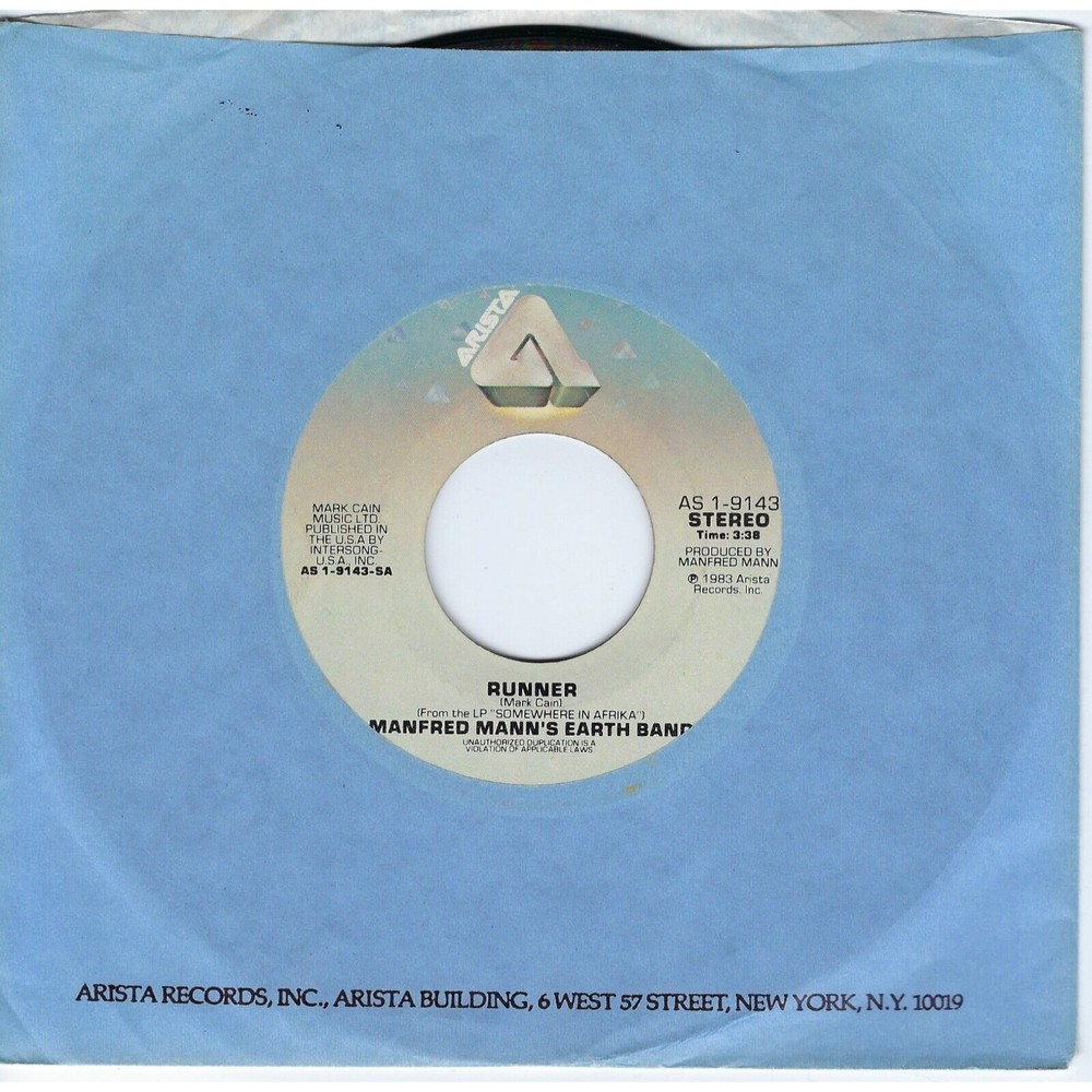 Manfred Mann's Earth Band ‎45 RPM - Runner / Where Do They Send Them - VG+ Rock